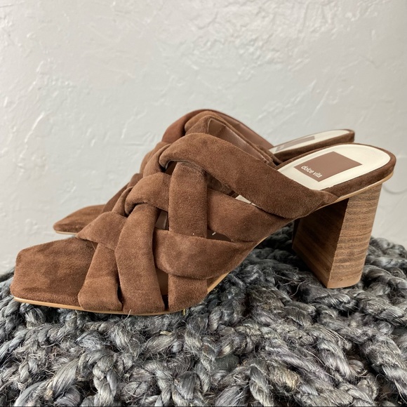 Dolce Vita Poira Sandal Heels in Espresso Suede  square toe 7.5 - Picture 7 of 10